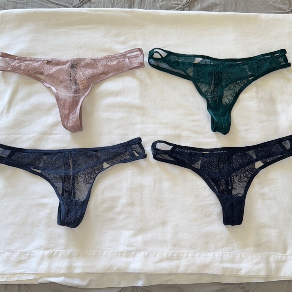 Victoria's Secret Small Lace Intimate Panties BNWT Pink, Green, Navy Blue,& Teal